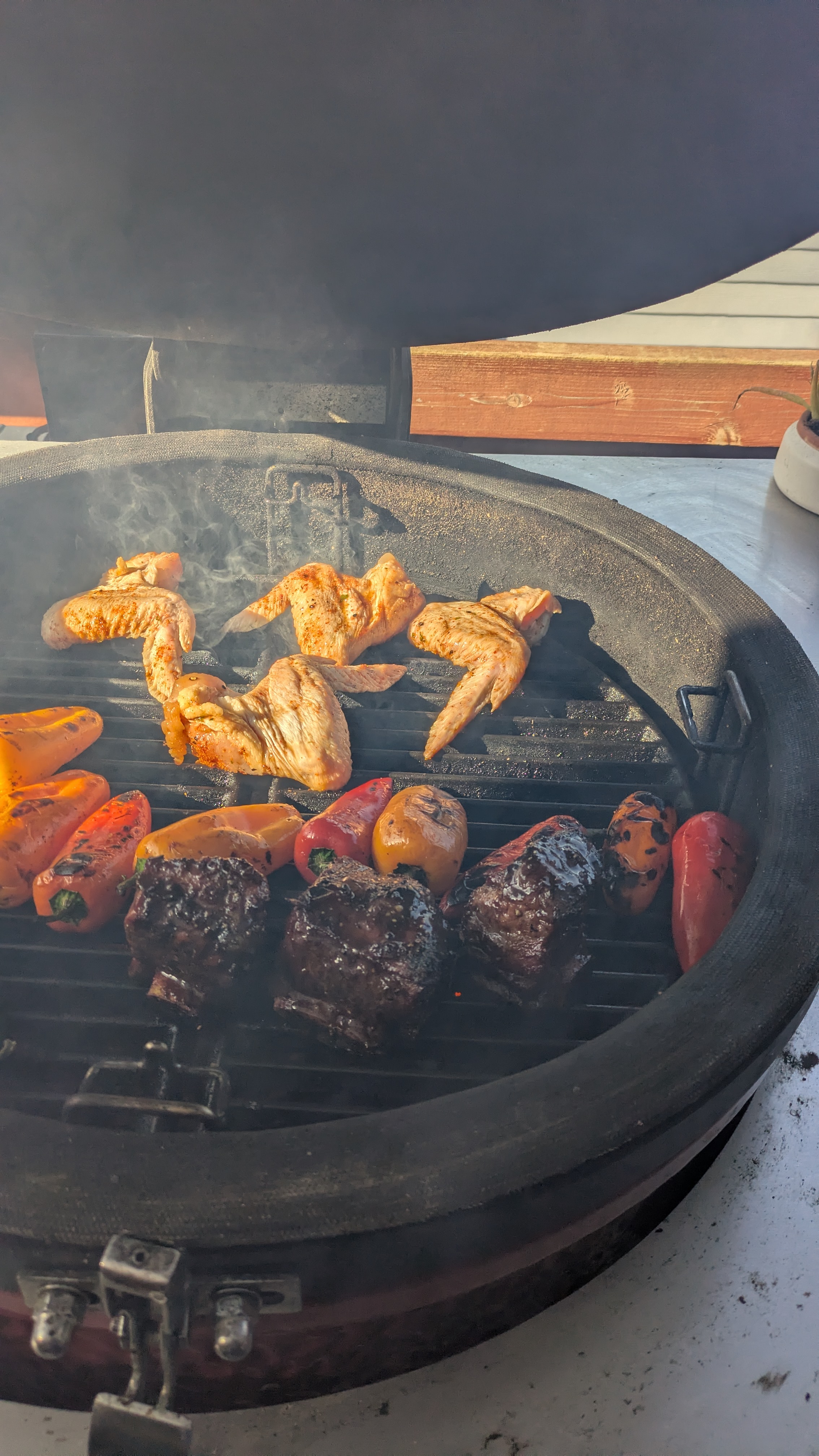 Chicken wings on the Kamado Joe