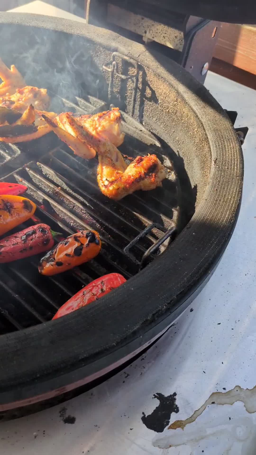 Wings getting color and char